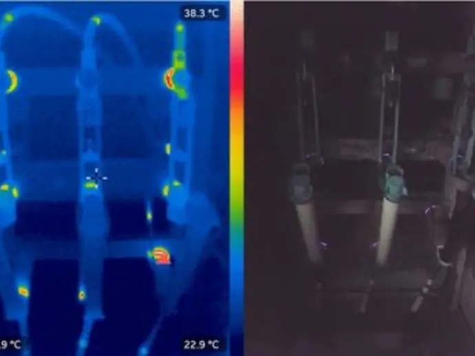 Imagen Termográfica Infrarroja usada para prevenir fallas eléctricas y Mantenimiento Preventivo en paneles de control.