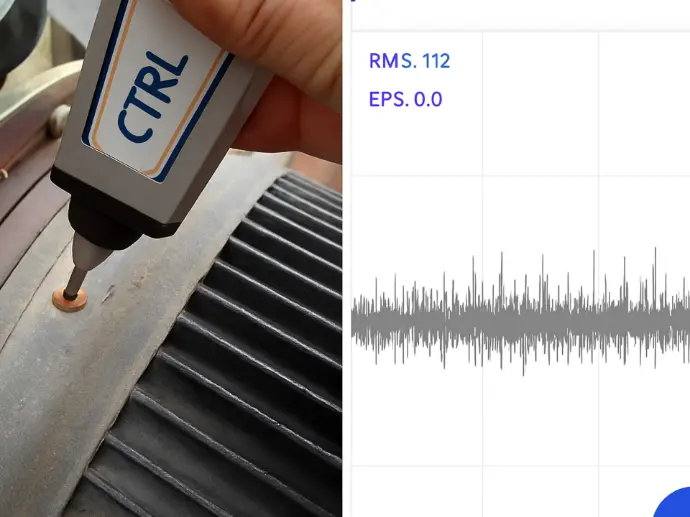 Gráfica de Análisis de Vibraciones usada para el Mantenimiento Predictivo de motores y rodamientos.